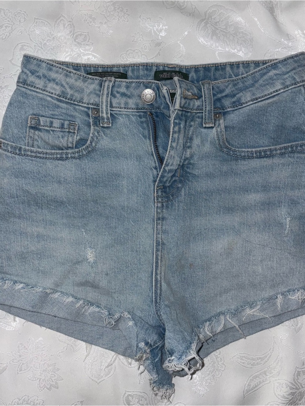 wild fable Light Blue Distressed Denim Cutoff Shorts